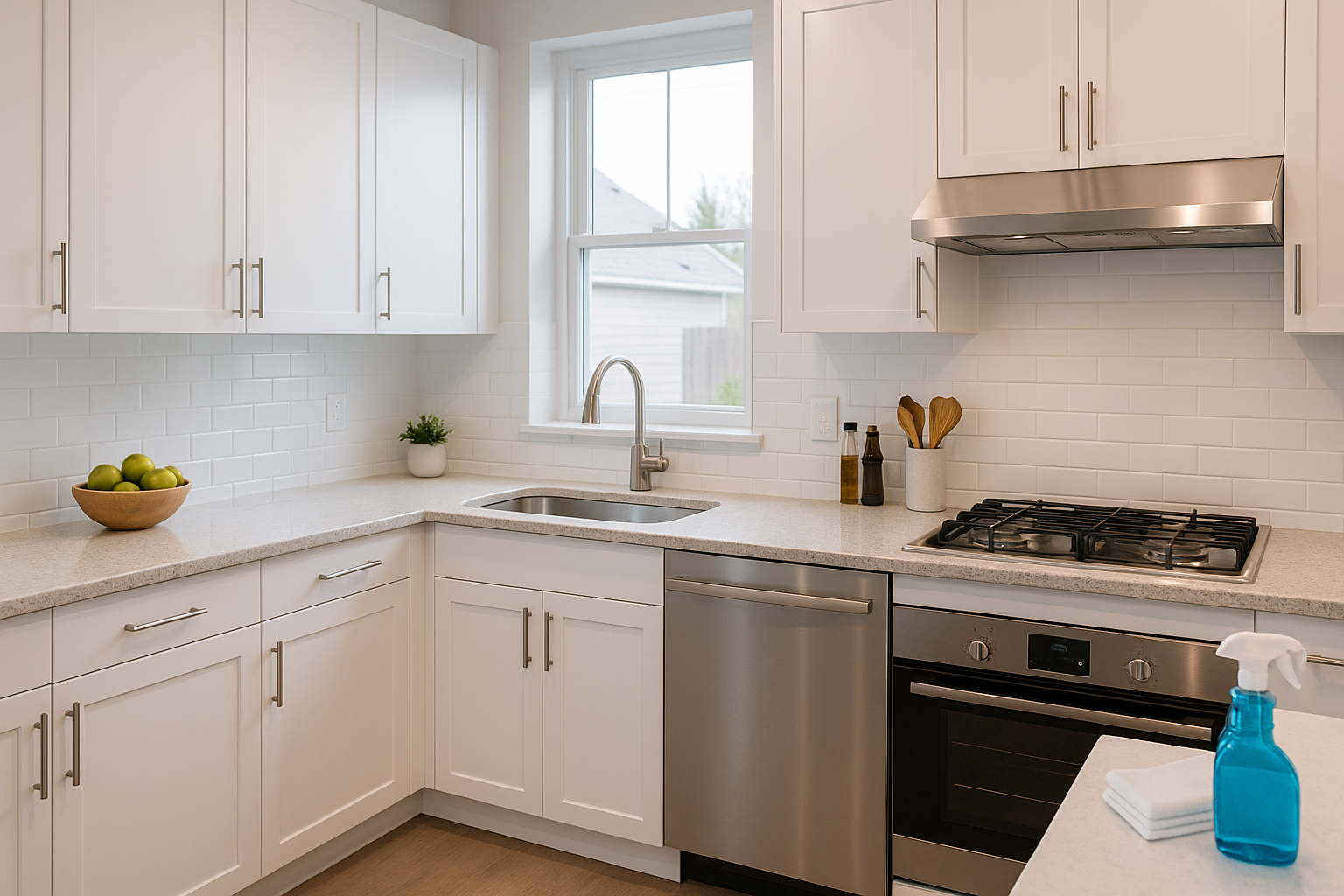 Kitchen surfaces sanitised